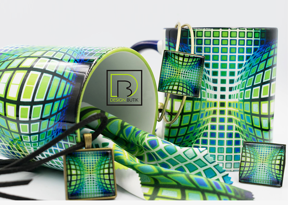 szublimáció_egyedi ajándék_bögre_szemüvegtörlő_ékszer_karkötő_nyaklánc_gyűrű_fülbevaló_vasarely_pécs_design_pécs souvenir